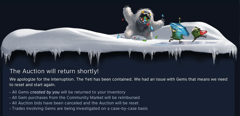 Illustration for article titled Steam Holiday Auction Shuts Down After Gem Exploits Spread (UPDATE)